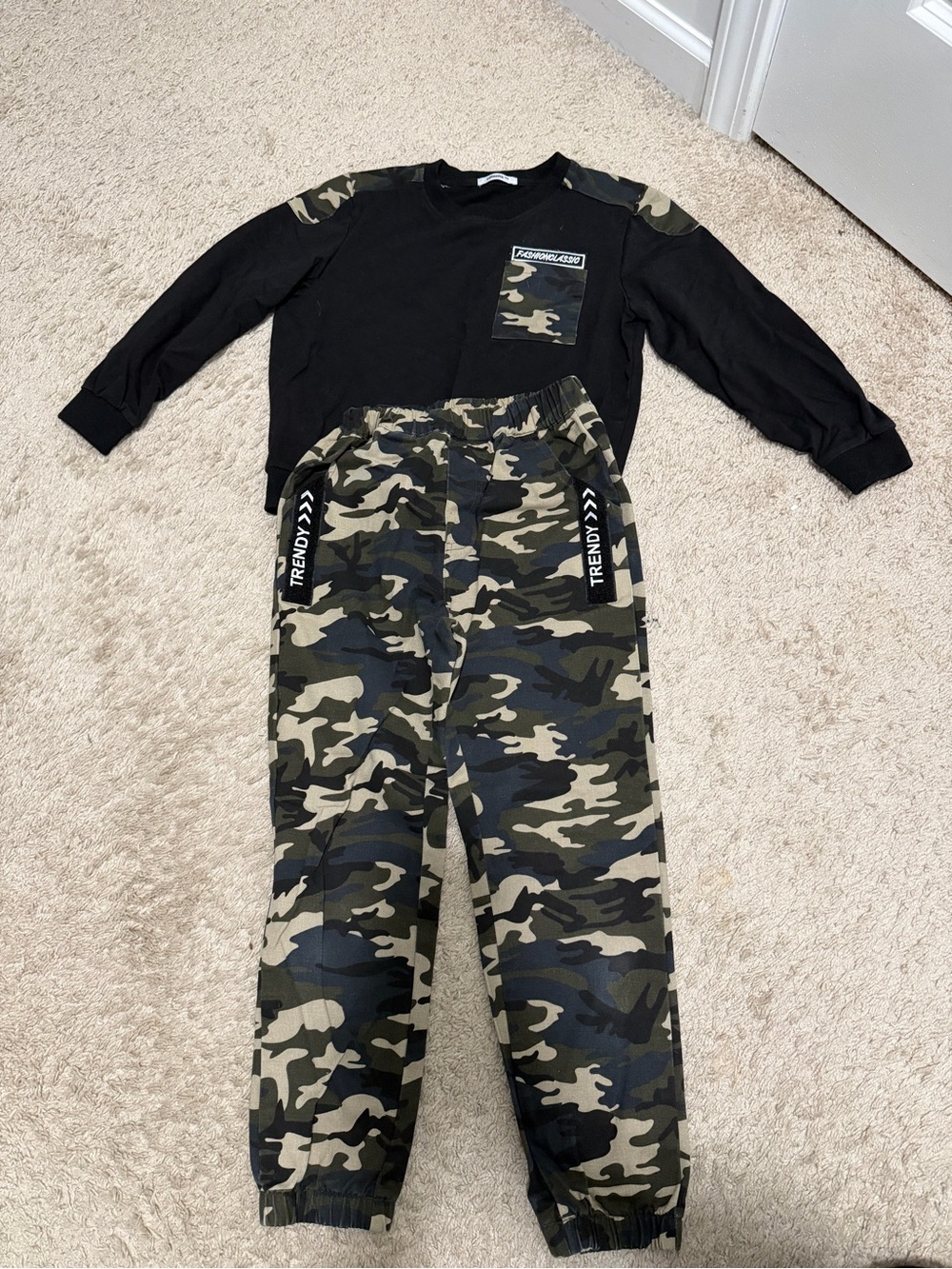 Kids Camo Jogger Pants - Green Camo